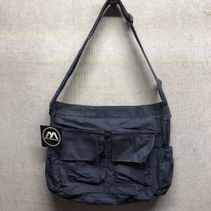 Metropack Messenger Bag Size Med Denim Adjustable Strap NWT